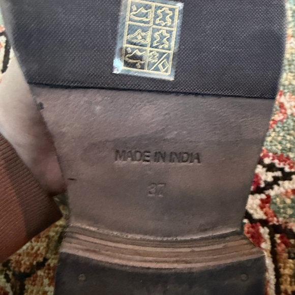 Free People Women’s Santa Fe Black Floral Leather Lace Up Combat Boots size 37 - Picture 7 of 8